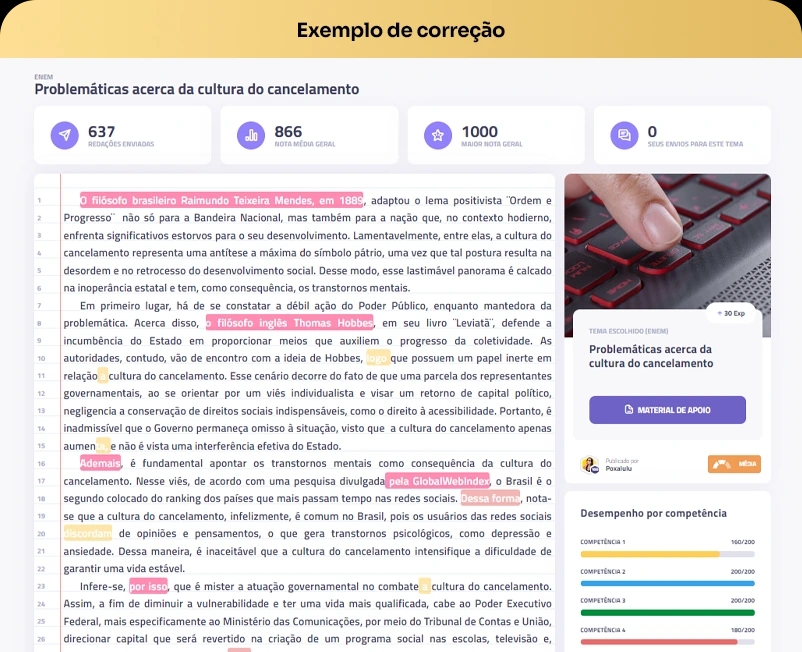 Exemplo de correção Poxalulu